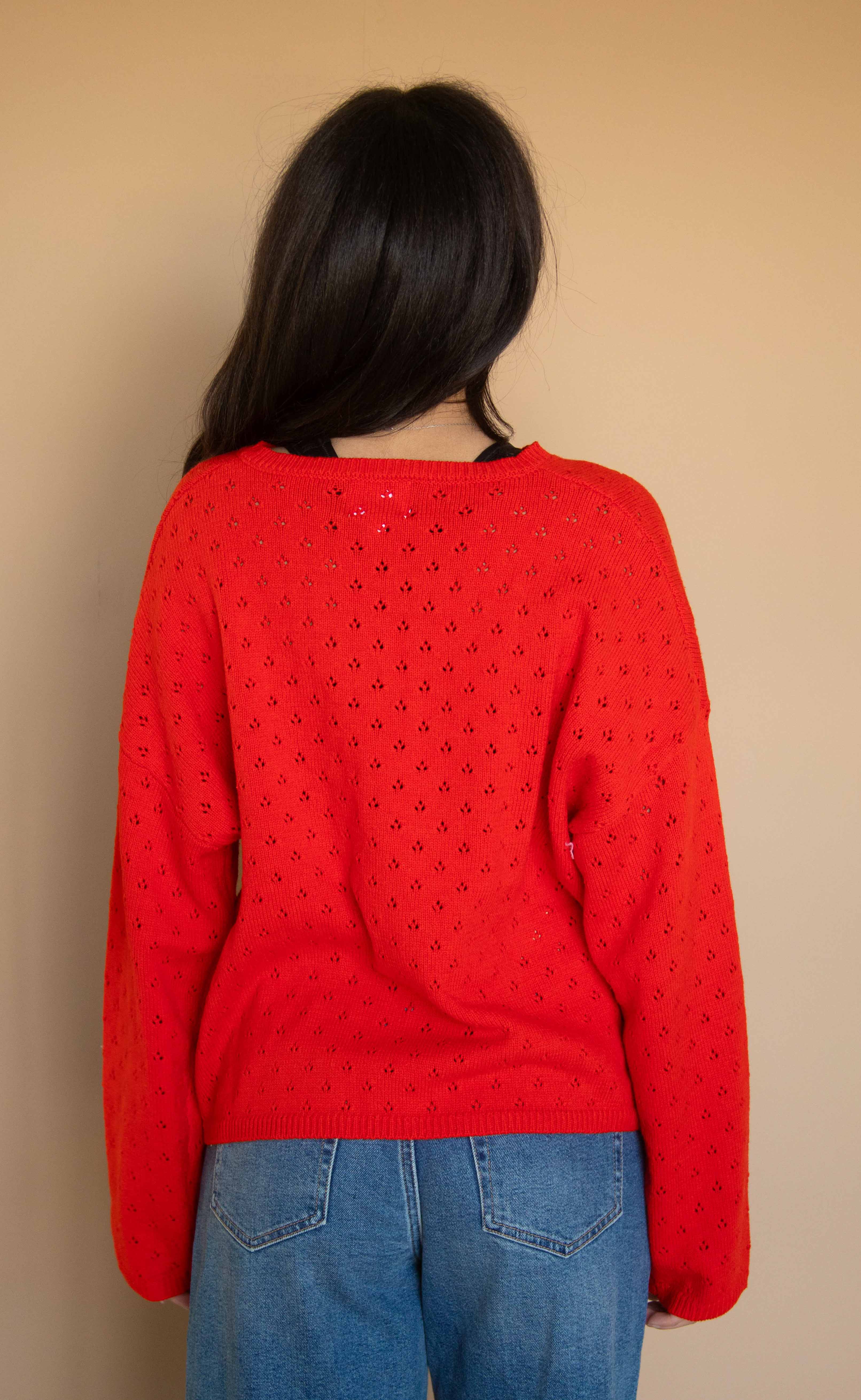 looking good eyelet sweater