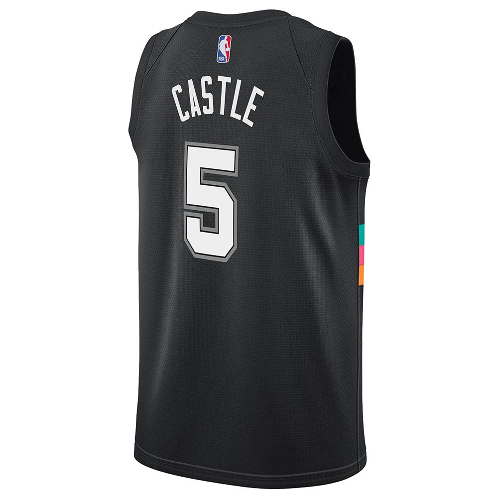 San Antonio Spurs Men's 2025-2026 City Edition #5 Stephon Castle Swingman Jersey - Black