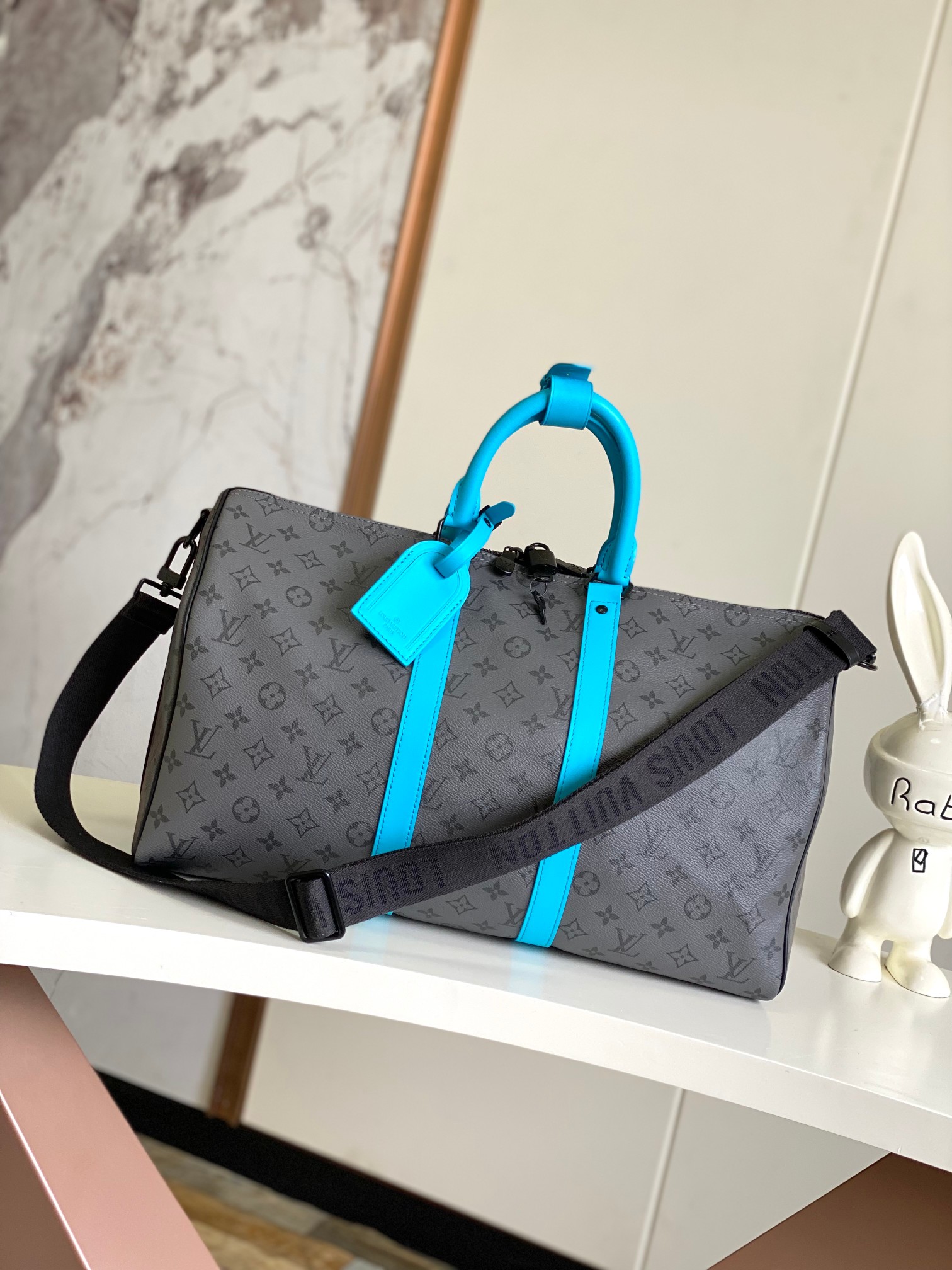 TOP Louis Vuitton LV Keepall Bandoulière 25 Handbag 45 x 27 x 20 cm-Black