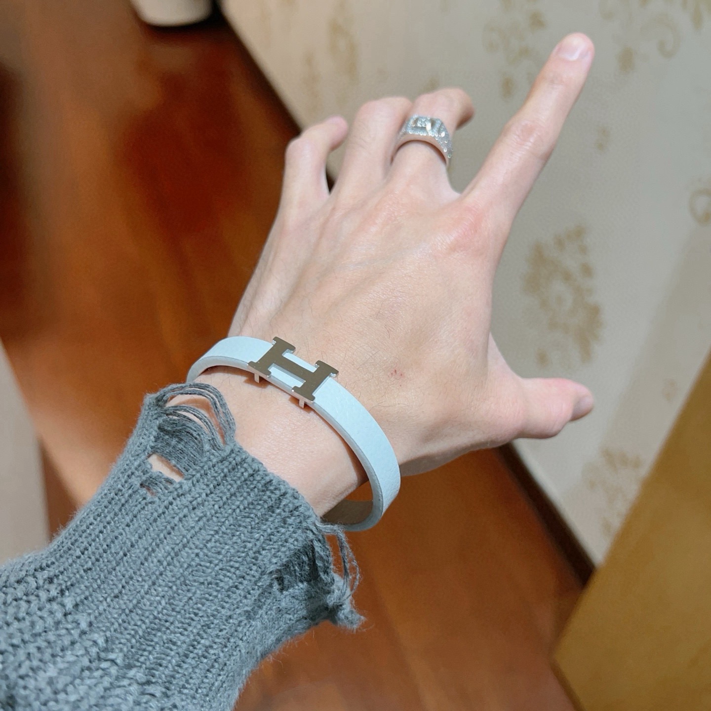 TOP HERMES Bracelet- White