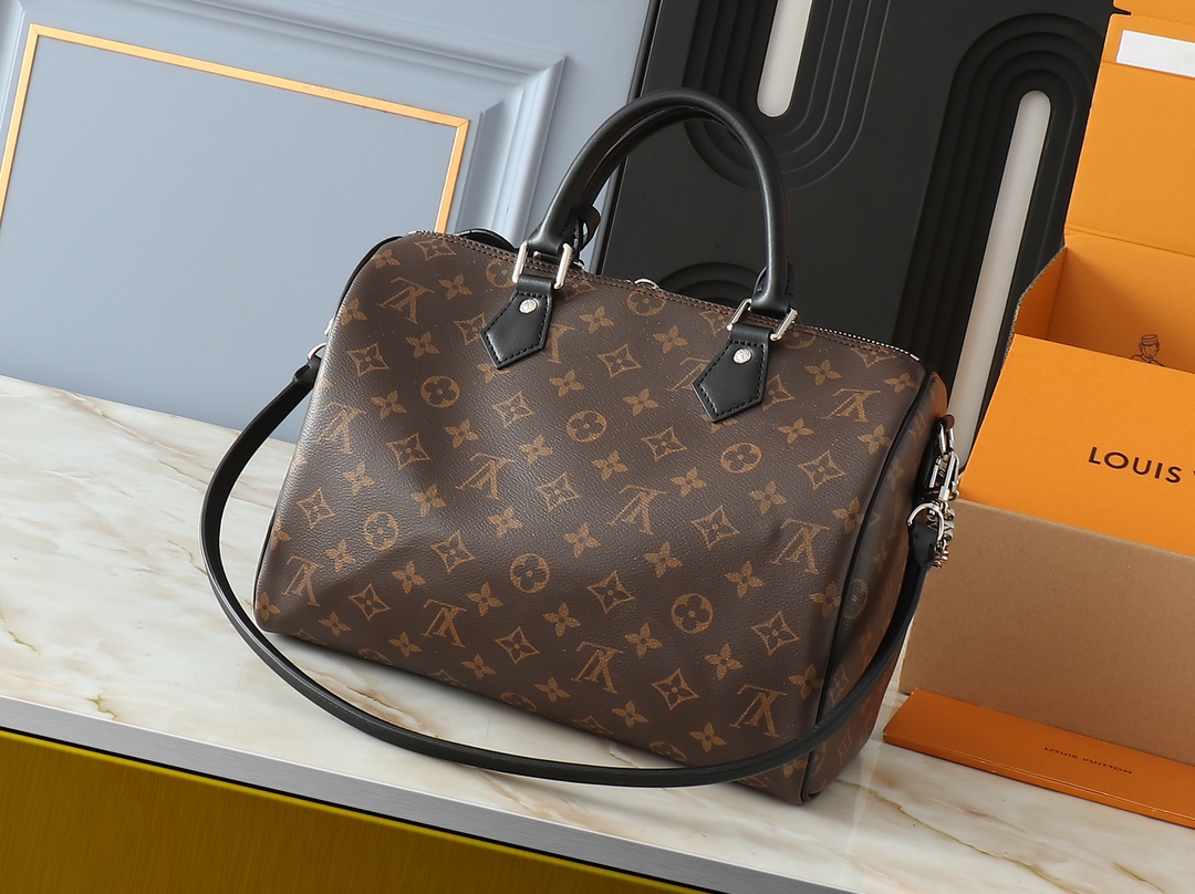 TOP Louis Vuitton LV Speedy Soft 30 Boho  Bag 30 x 21 x 17cm - Black