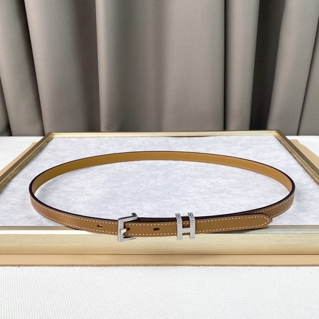 TOP HERMES Calf Leather Belt 1.5cm - 2 Colour