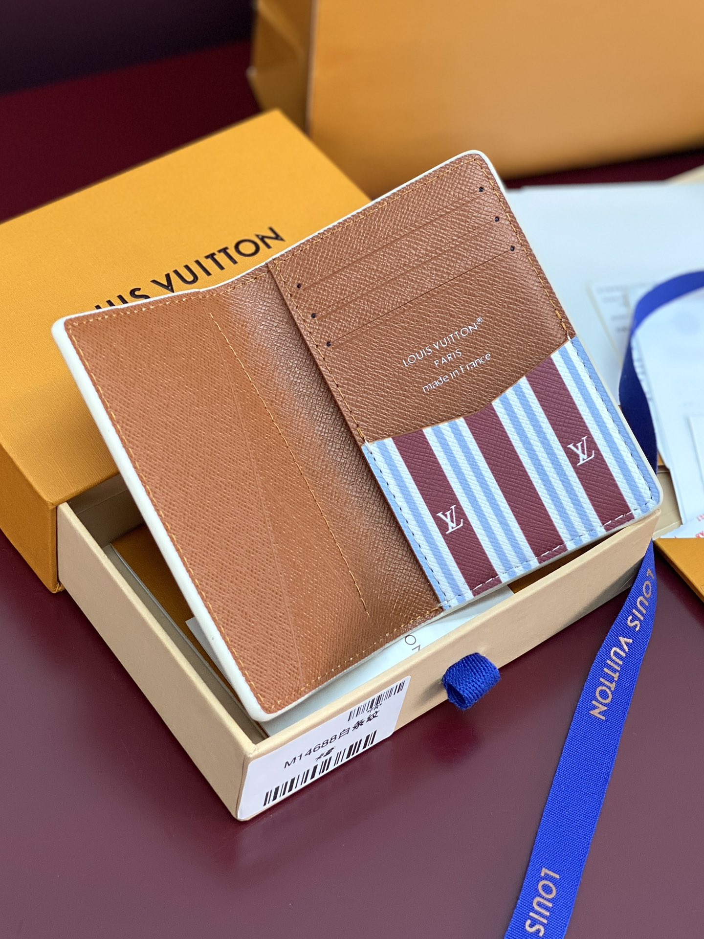 TOP Louis Vuitton LV Card Holder in Monogram Heritage Coated Canvas / Calfskin 11x1x8cm -  White