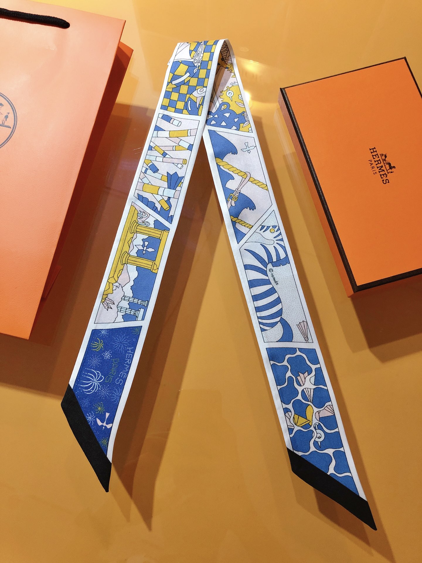 TOP HERMES Factory Suite Twilly Scarf 86 x 5 cm - 4 Colours