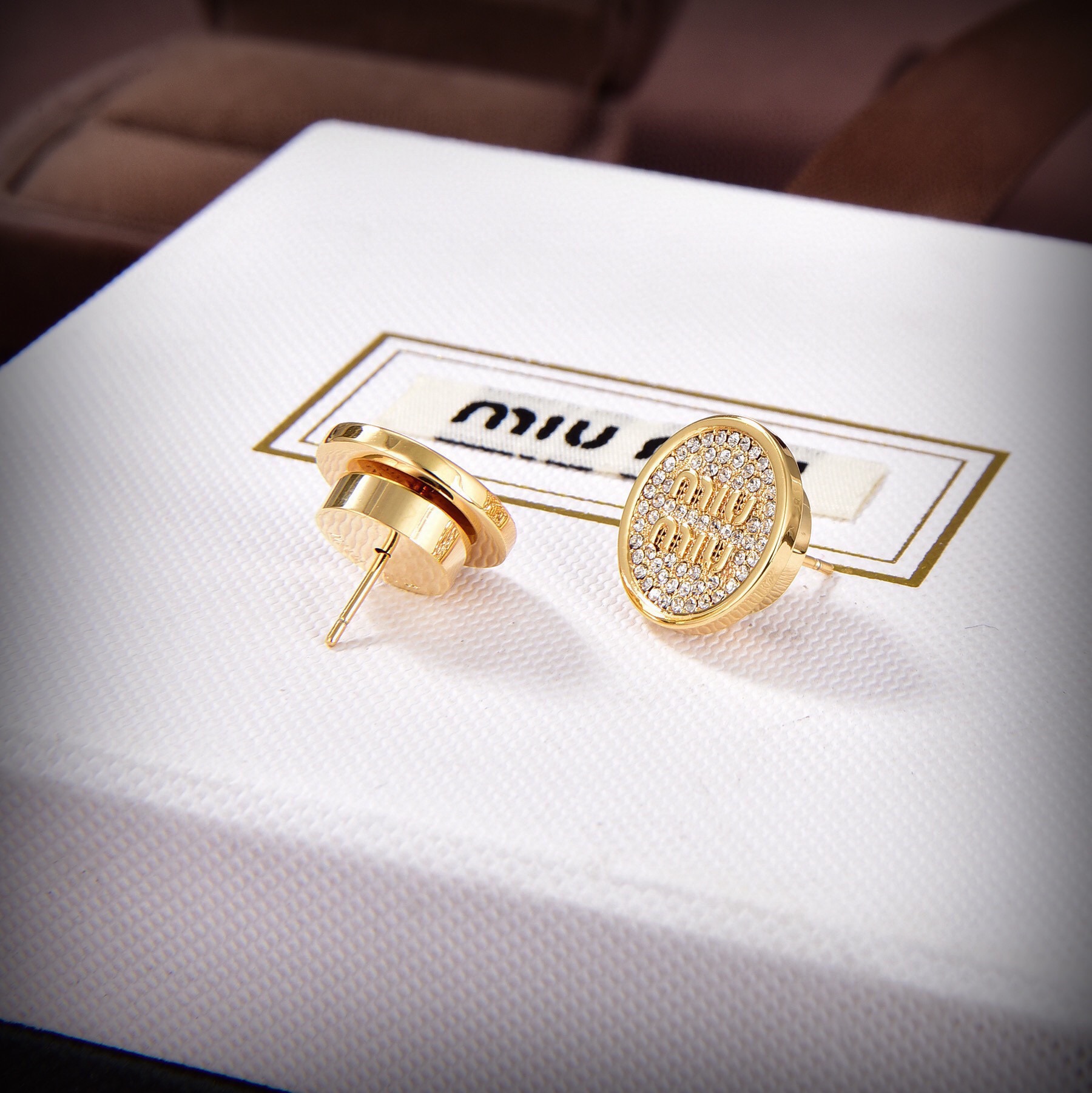 TOP Miu Miu Letter Earrings - Gold