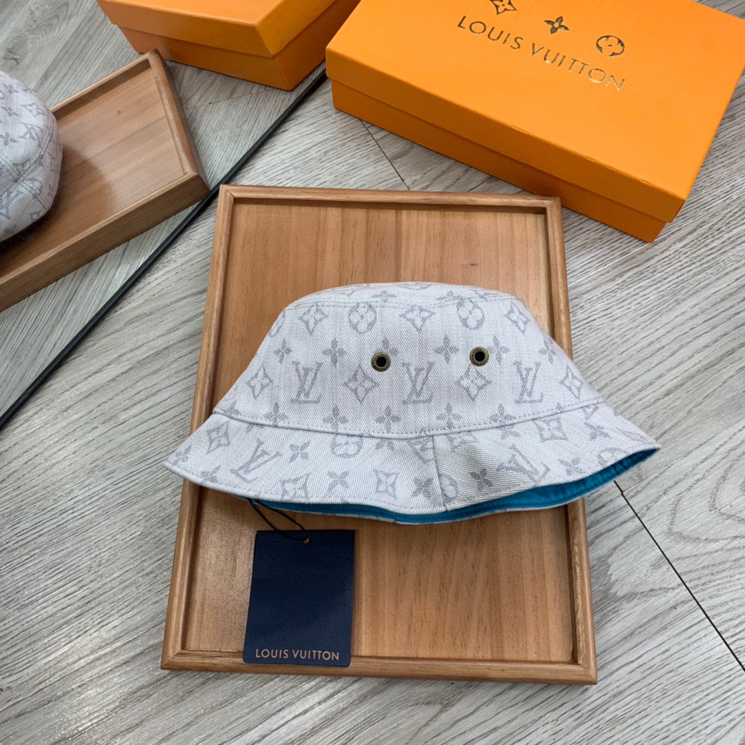 Louis Vuitton LV Reversible Cotton Printed Fisherman's Hat Sunhat （Replica）