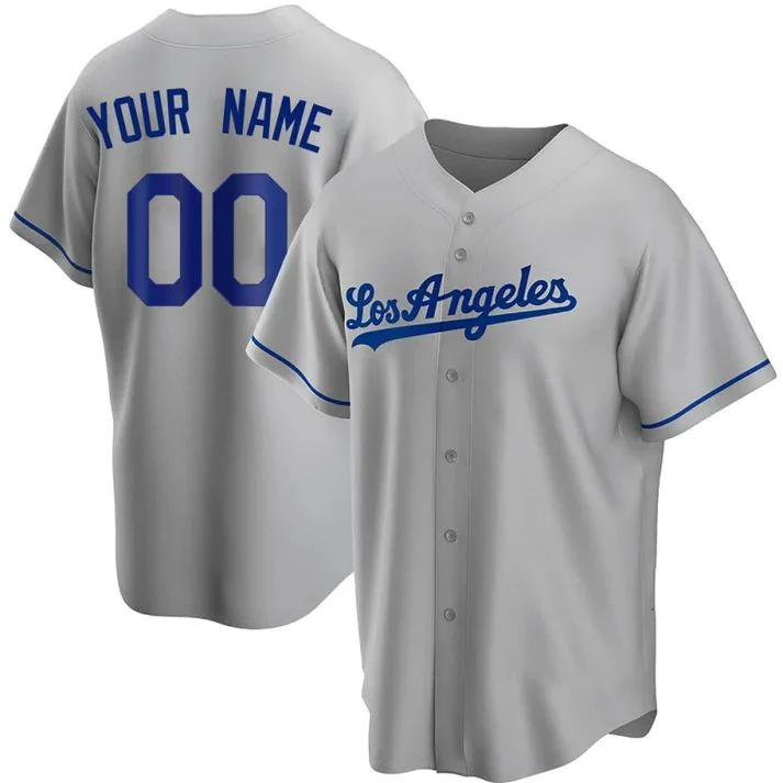Custom Los Angeles Dodgers Gray Replica Jersey