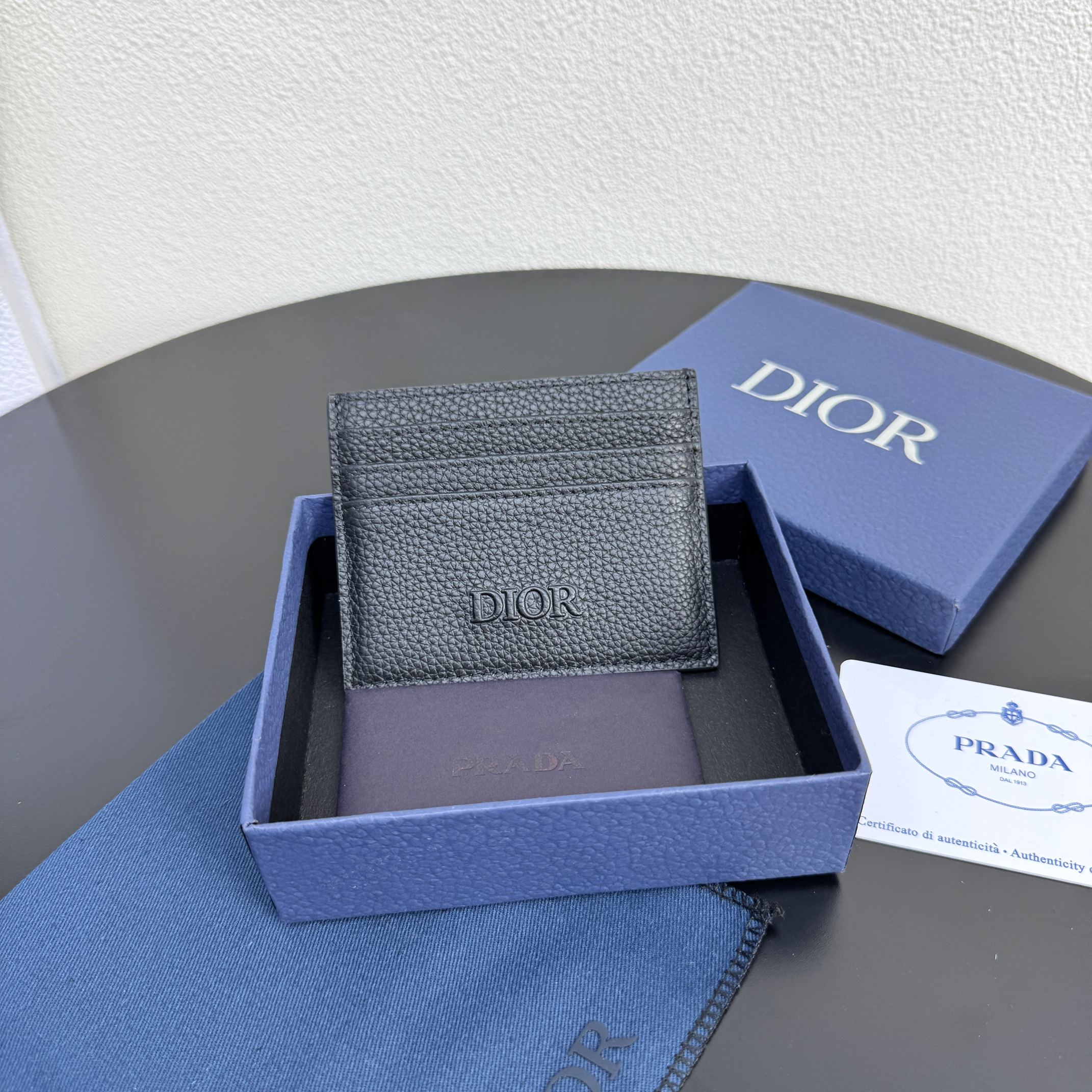 TOP Christian Dior Calfskin Card Holder 10x8x0.4cm - 3 Colors