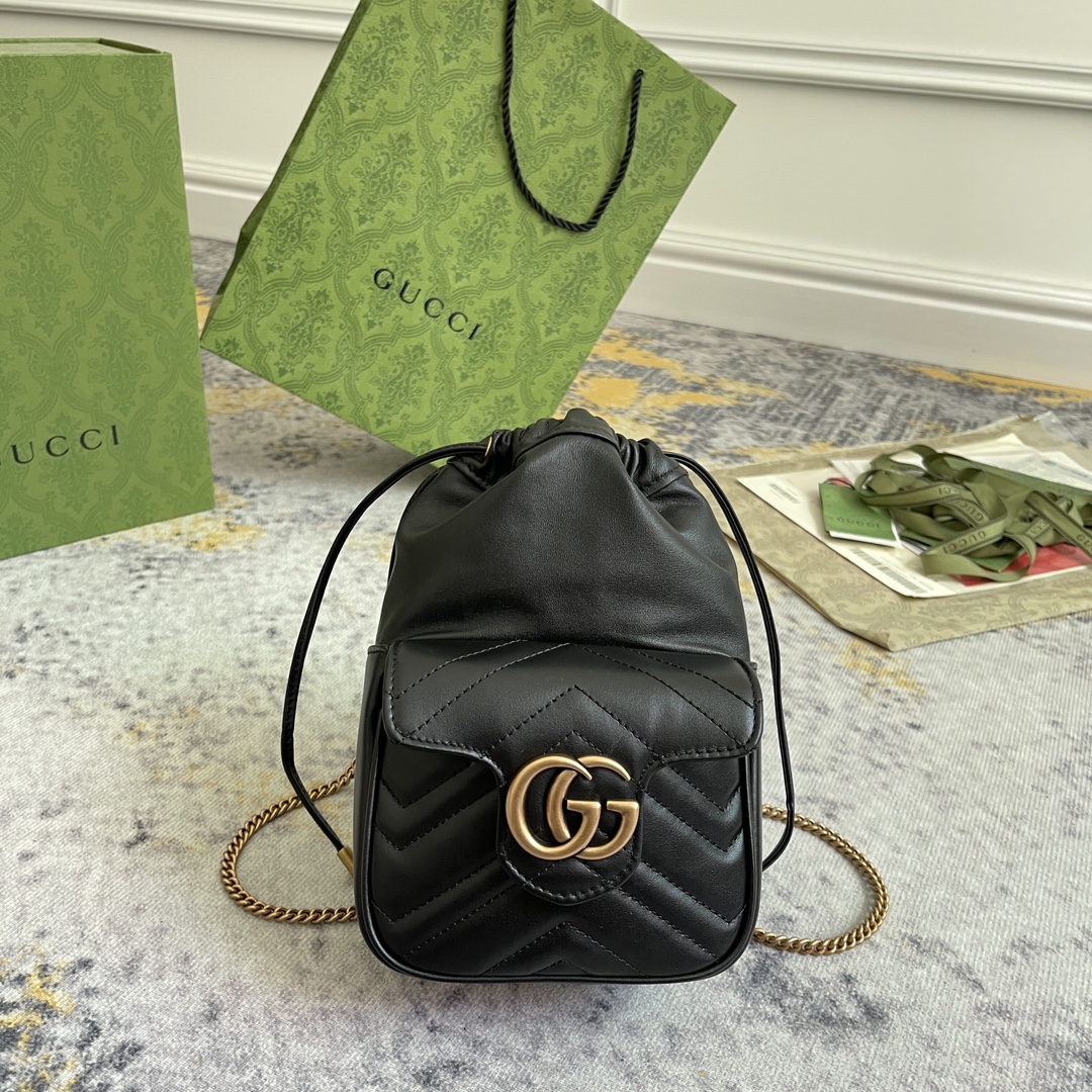 TOP GUCCI GG Mini Bucket Bag - 2 Colors - 4.5X20X7.5cm