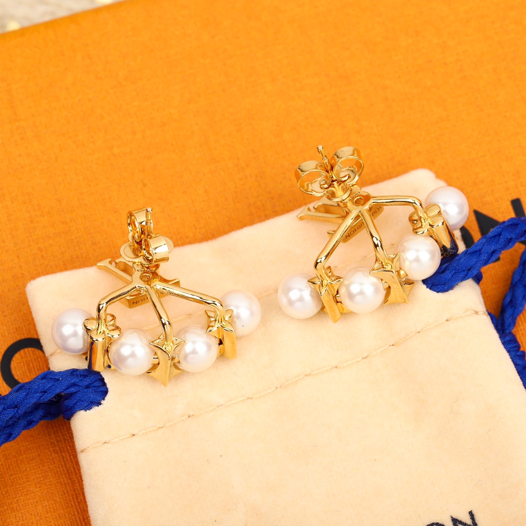 TOP Louis Vuitton LV LV Pearl Earrings