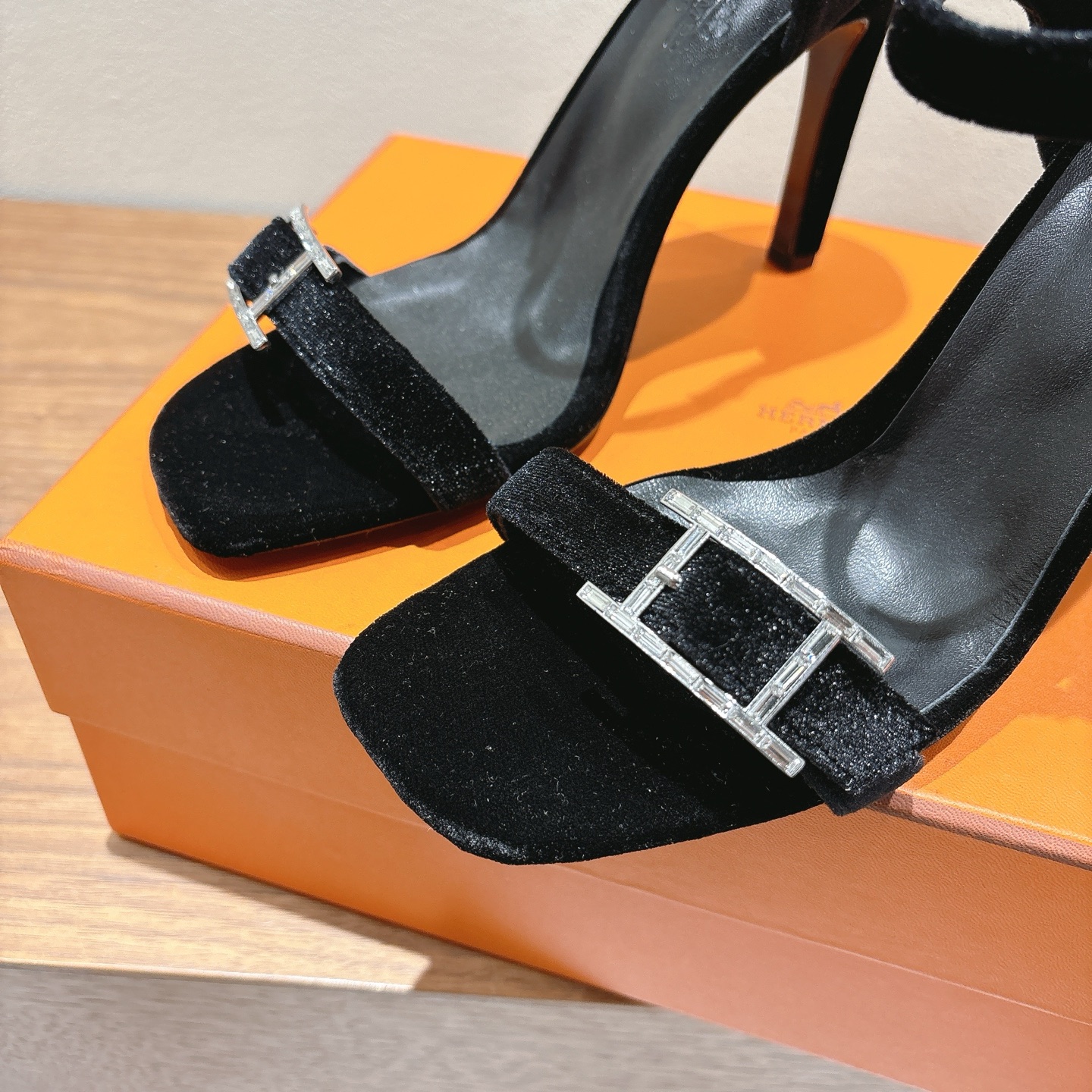 TOP HERMES Eclair 4.5cm/7cm/10.5cm High Heels Shoes - Black