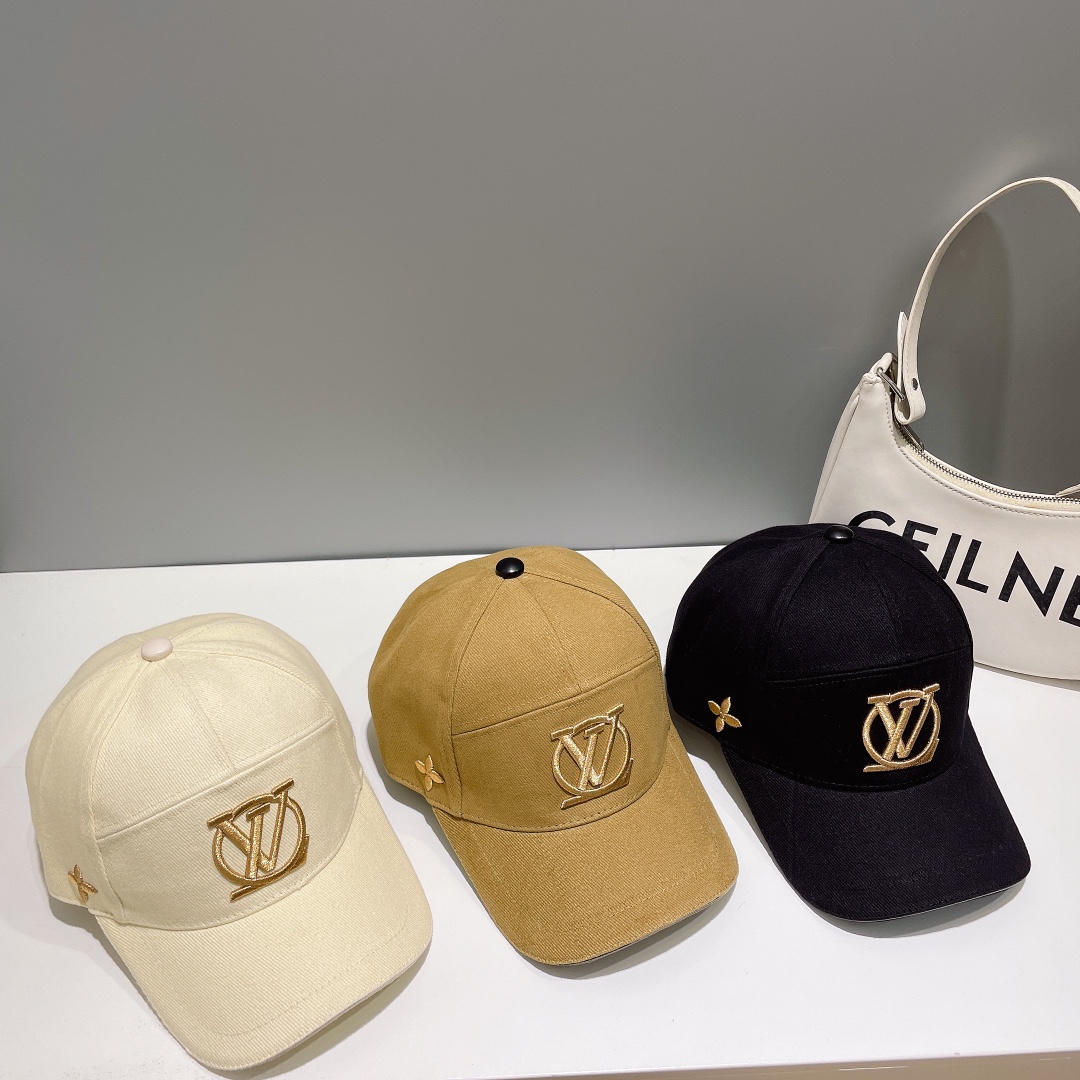 TOP Louis Vuitton LV Embroidered Baseball Cap - 3 Colors