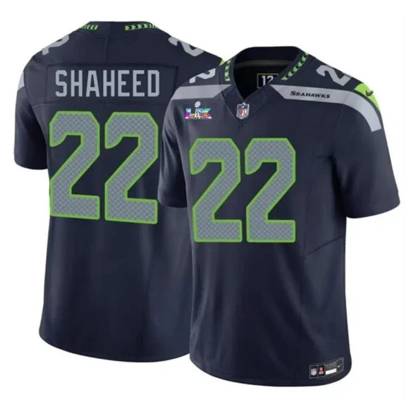 Men's Seattle Seahawks Rashid Shaheed #22 Fan Super Bowl LX Patch Jersey - Navy