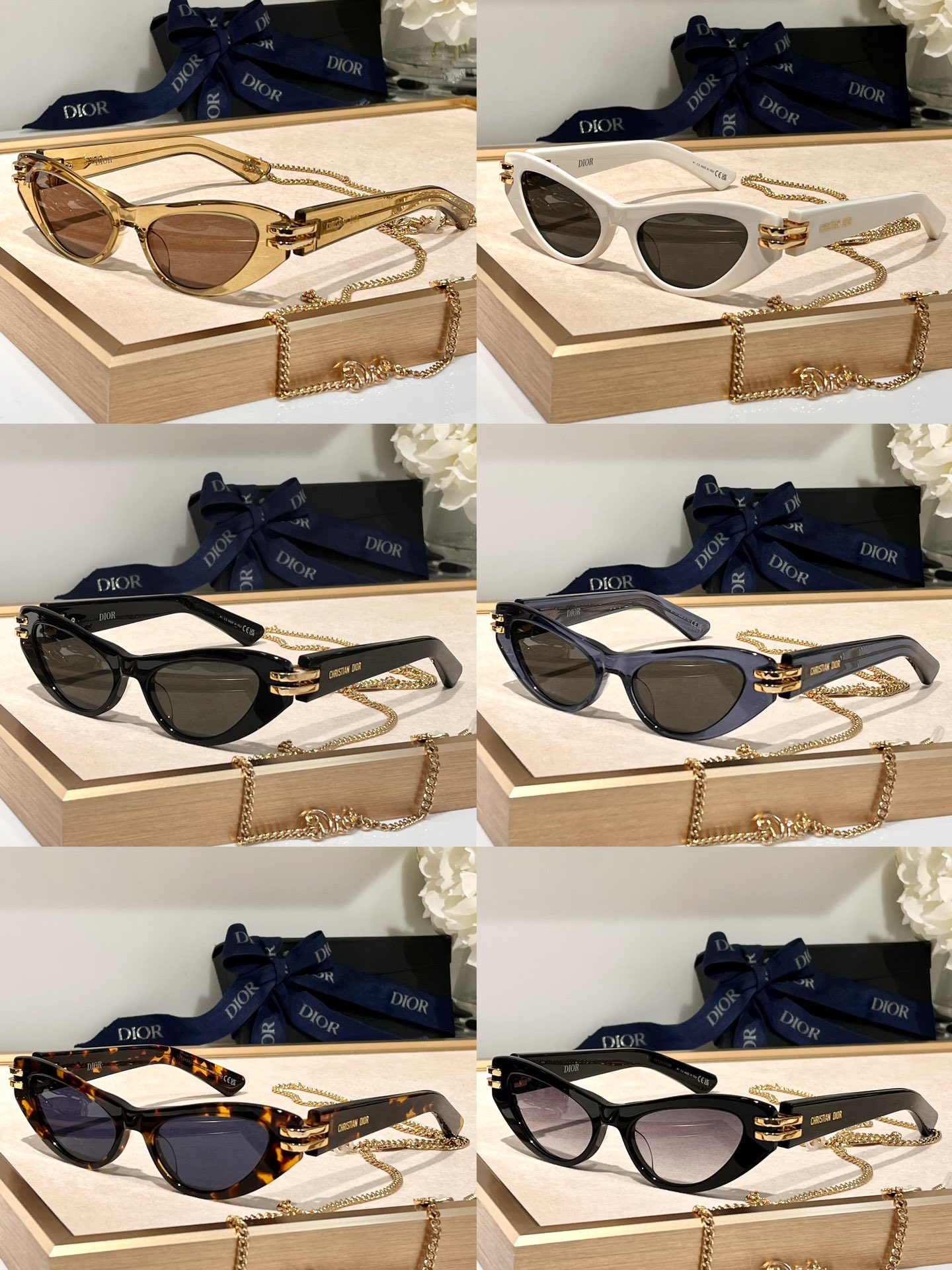 TOP Christian Dior Chain Sunglasses - 6 Colors