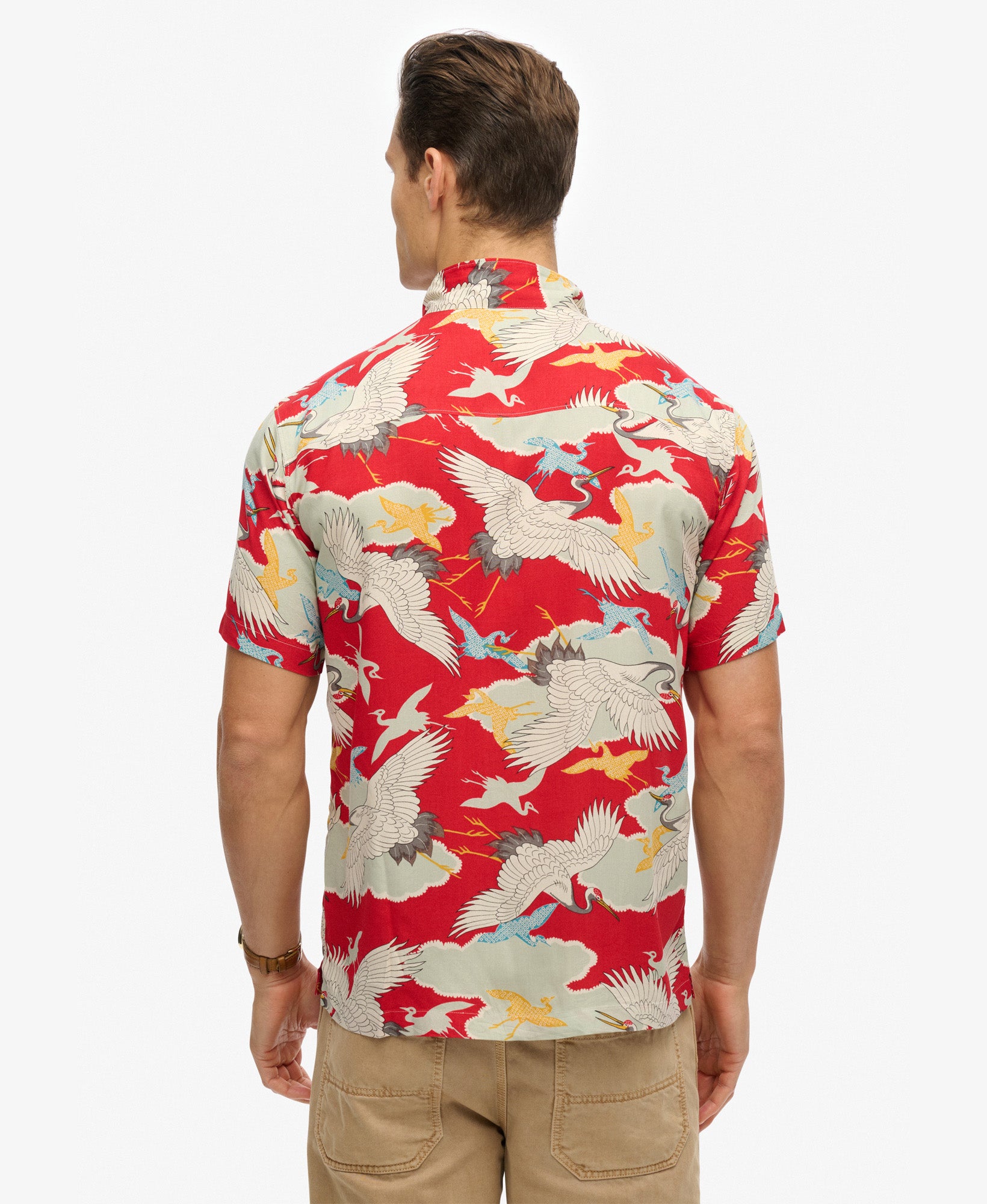 Merchant Hawaiian Shirt | Tsuru Red