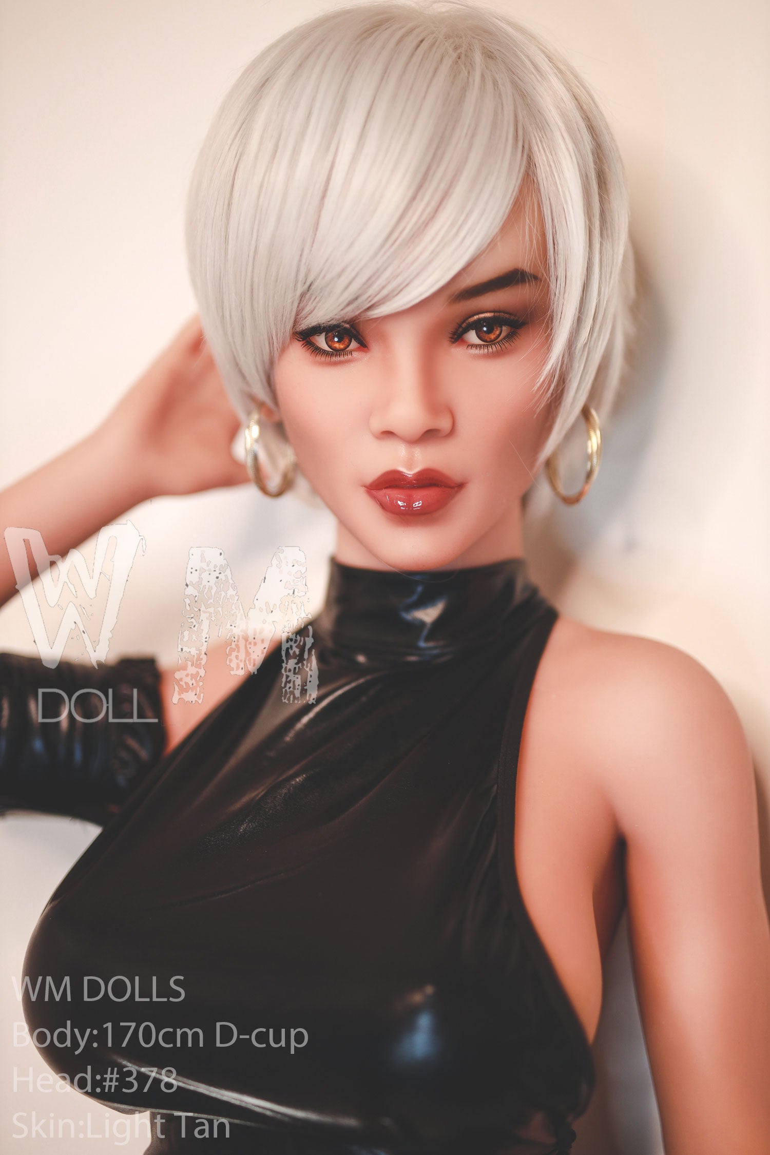 170cm/5ft5 D-cup Silver Short Hair TPE Sex Doll with #378 Head