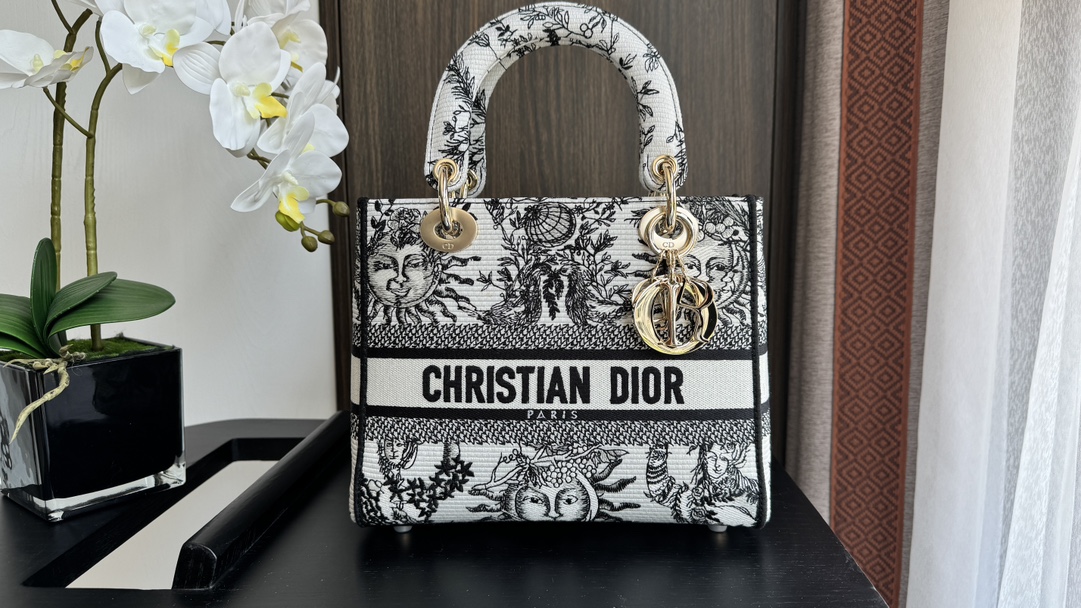 TOP Christian Dior Lady Embroidered Sun Collection 24*11*20cm - GHW