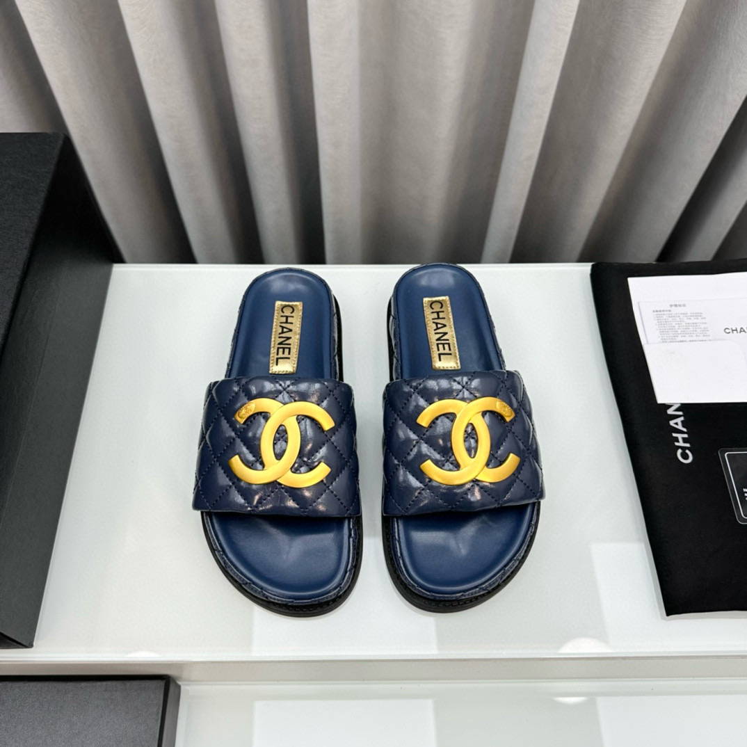 Chanel Gold Label Flat Bottom Fashion Sandals Slide（Replica）
