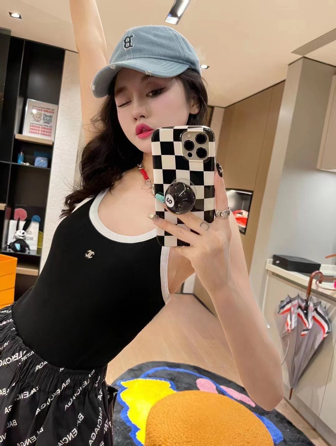 TOP CHANEL One-Piece Swimsuit - Black