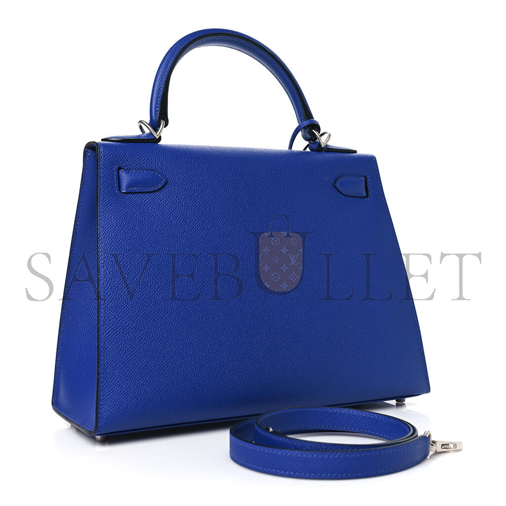 HERMÈS EPSOM KELLY SELLIER 28 BLEU ELECTRIQUE (28*22*10cm)