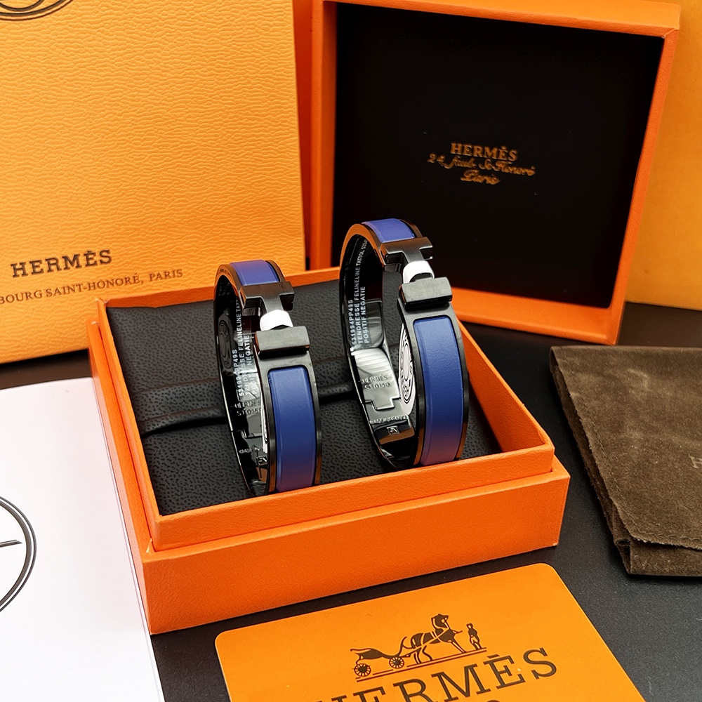 TOP HERMES H Logo Bracelet - 11 Colors