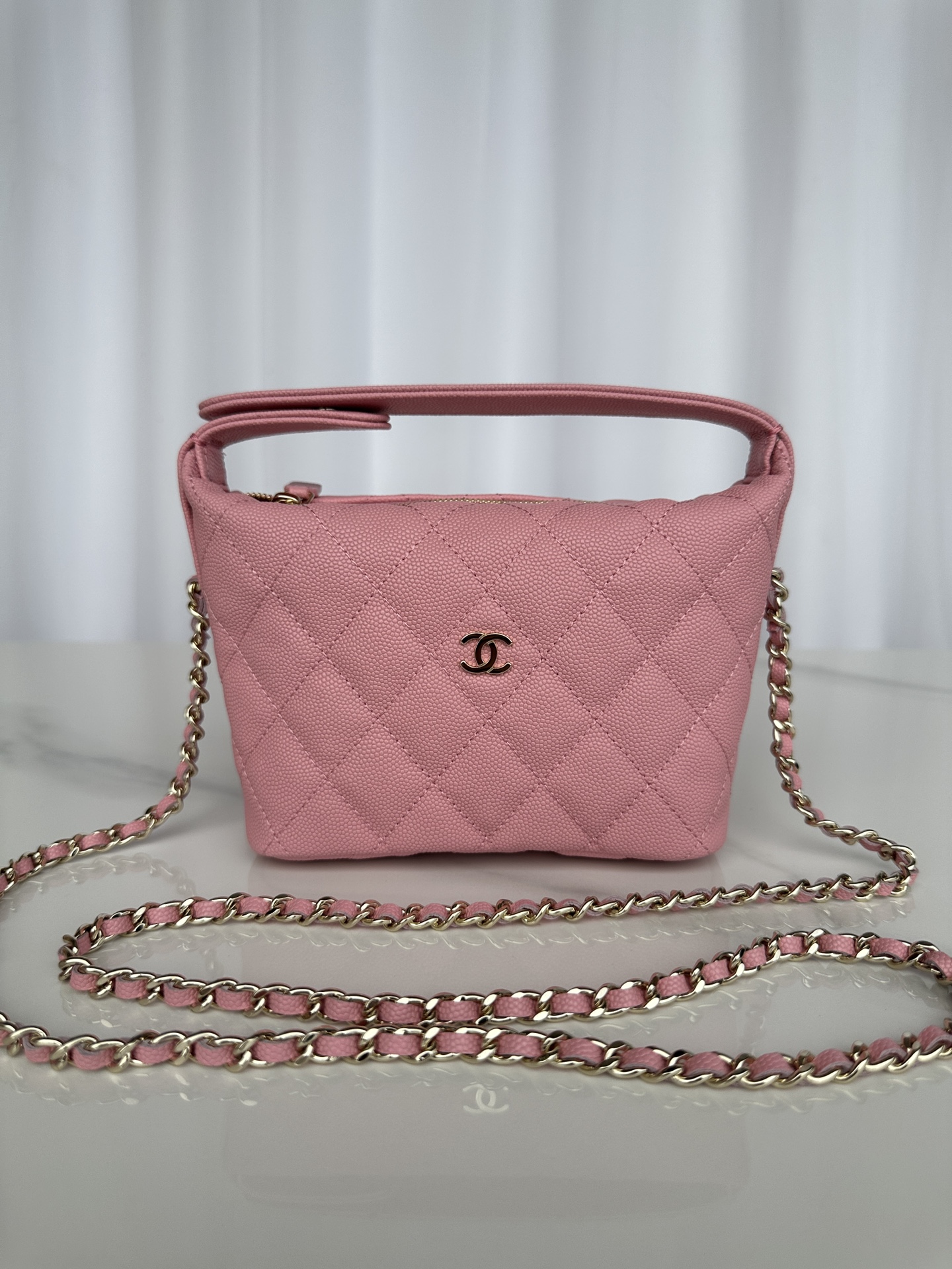 TOP CHANEL Spherical Cowhide Lunch Box Bag - GHW&19*15*6.5cm - 4 Colour