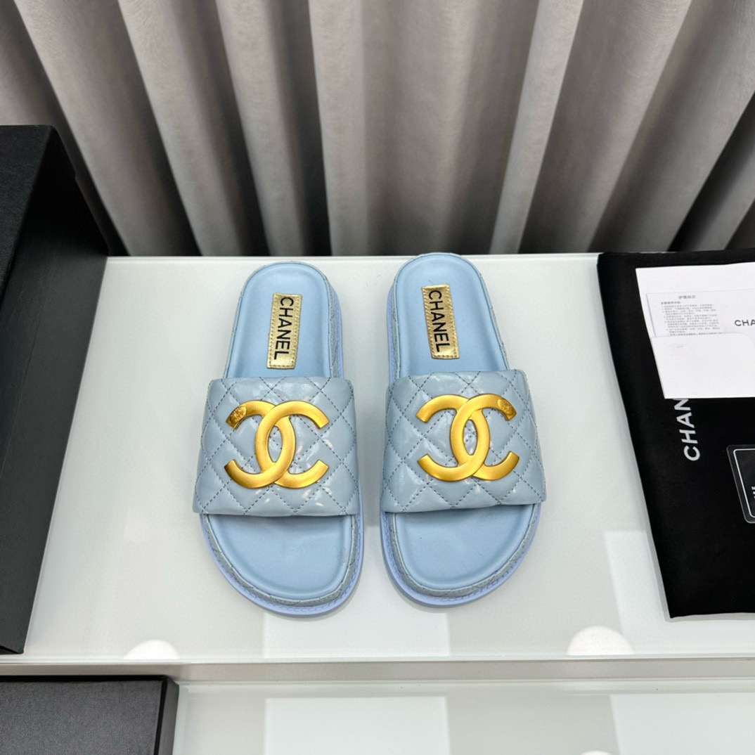Chanel Gold Label Flat Bottom Fashion Sandals Slide（Replica）