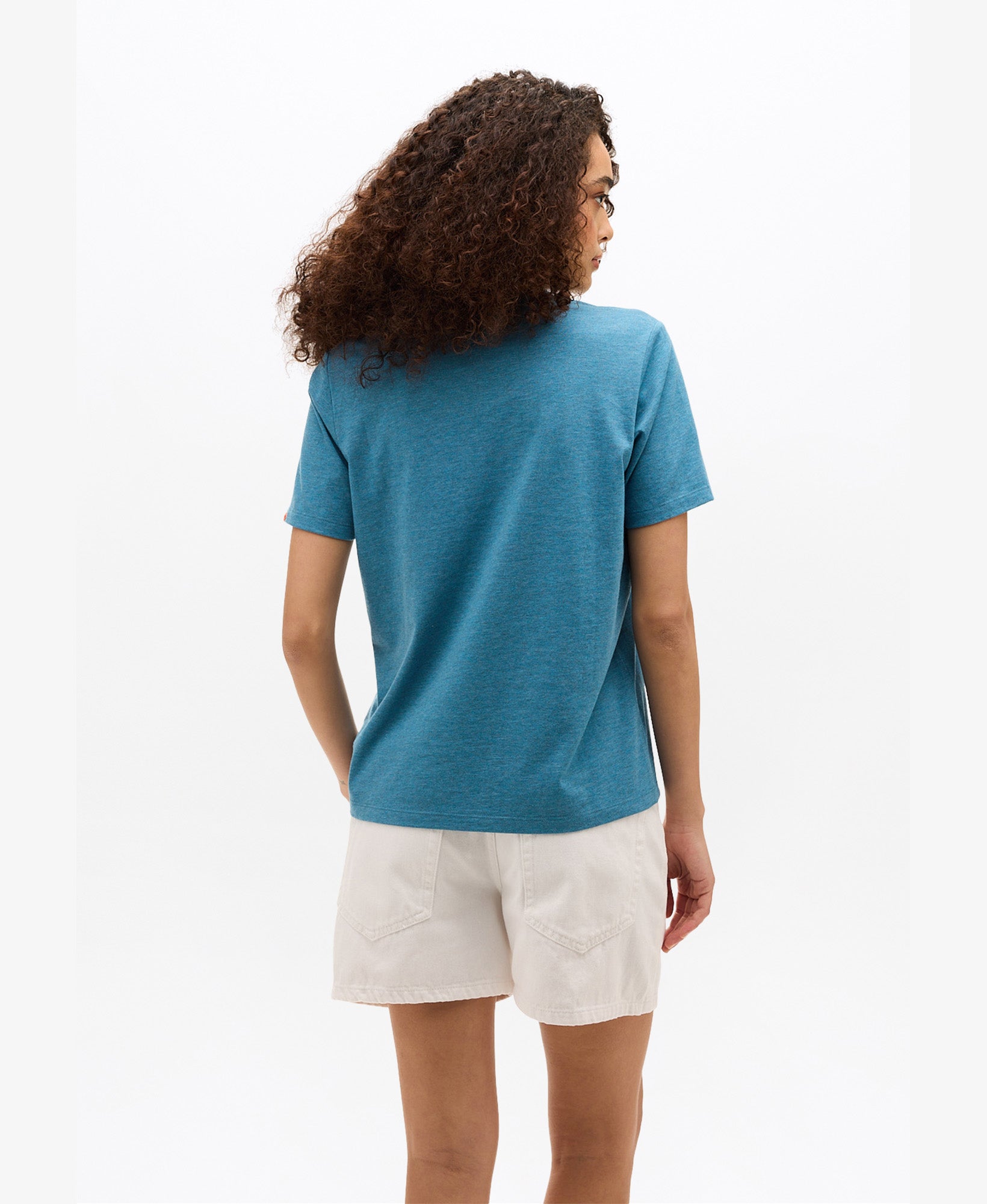 Venue Metallic Graphic Tee | Pottery Blue Marle