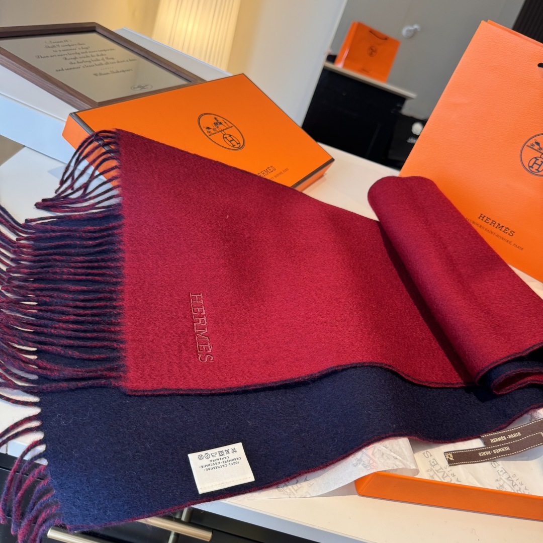 TOP HERMES Cashmere Scarf 180x30 cm - 5 Colors