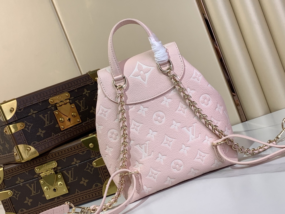 TOP Louis Vuitton LV Monogram Empreinte Backpack  20 x22x14cm-Pink
