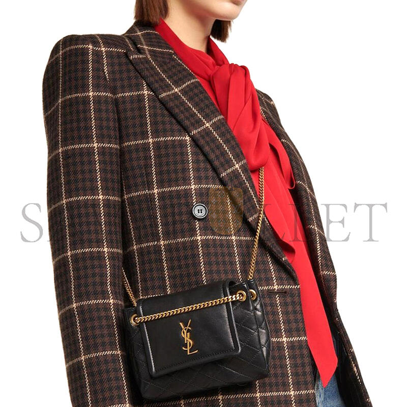 YSL SAC A BANDOULIERE NOLITA MINI EN CUIR FEMME DE COLORIS NOIR (18*13*6cm)