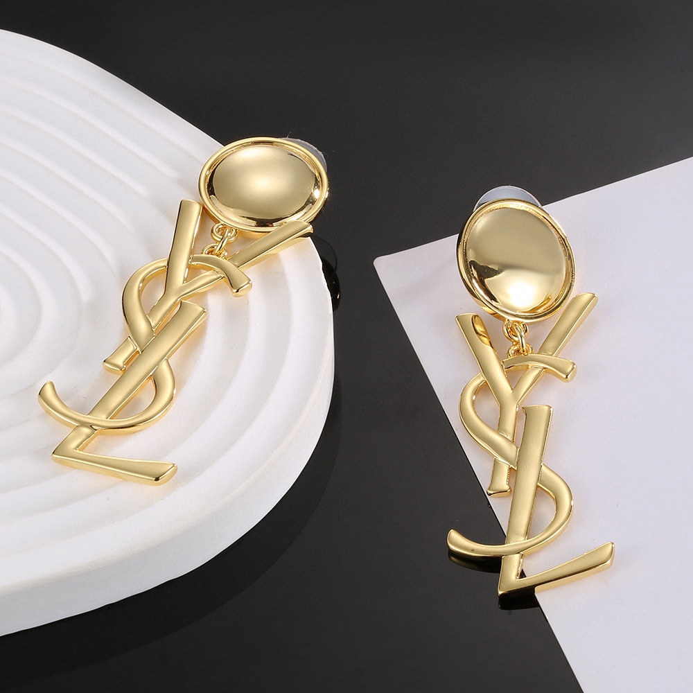 TOP Yves Saint Laurent YSL Pearl Earrings - Gold