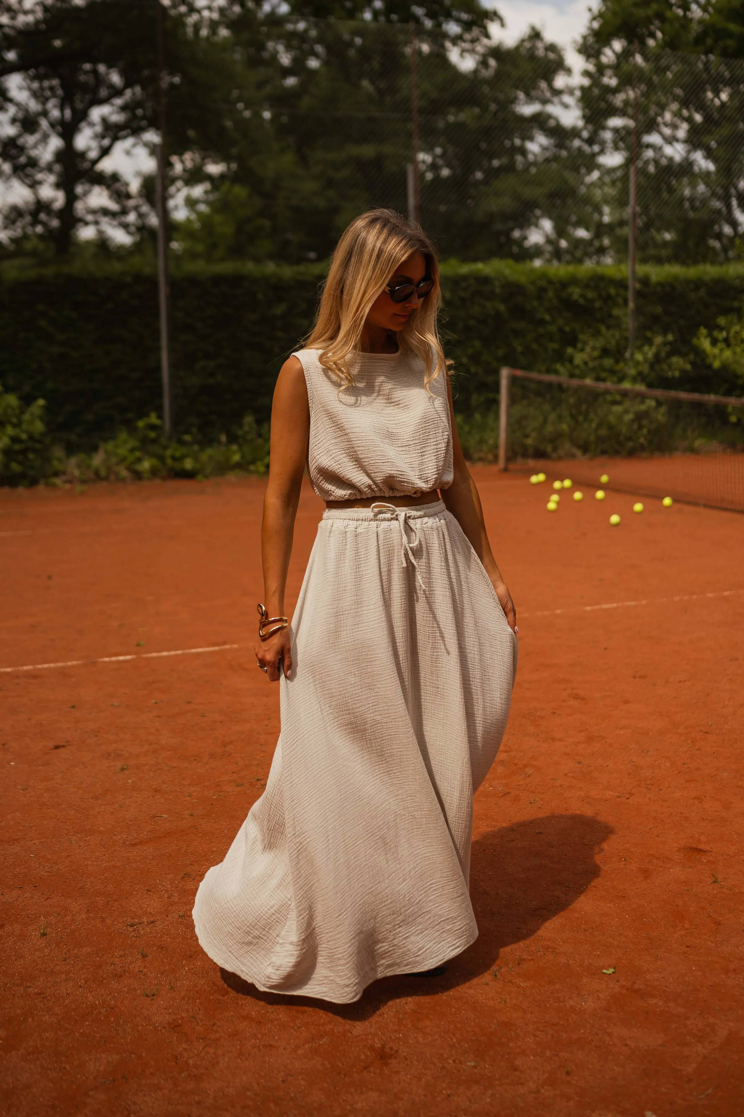 Alyssa skirt - beige cotton gauze