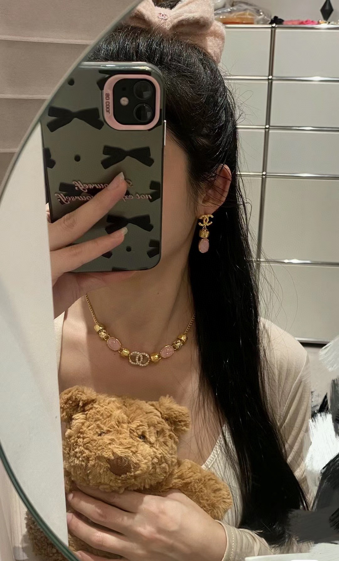TOP CHANEL Earrings - Gold&Pink