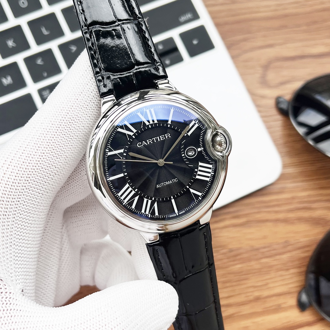 TOP Cartier Men's w Imported Calfskin Watch 44mm