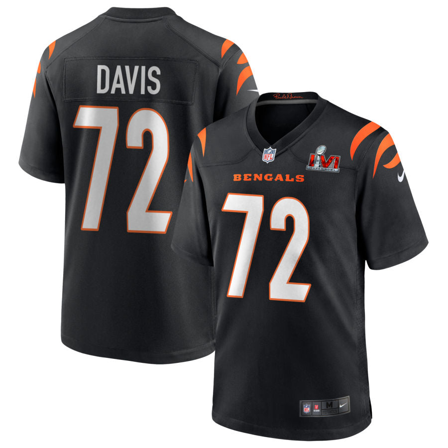 Domenique Davis Cincinnati Bengals  Super Bowl LVI Game Jersey - Black