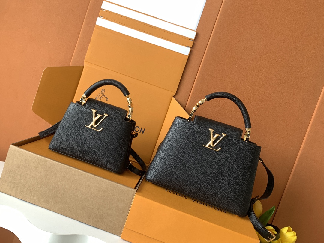 TOP Louis Vuitton LV Capucines Bag 21cm/27cm - Black