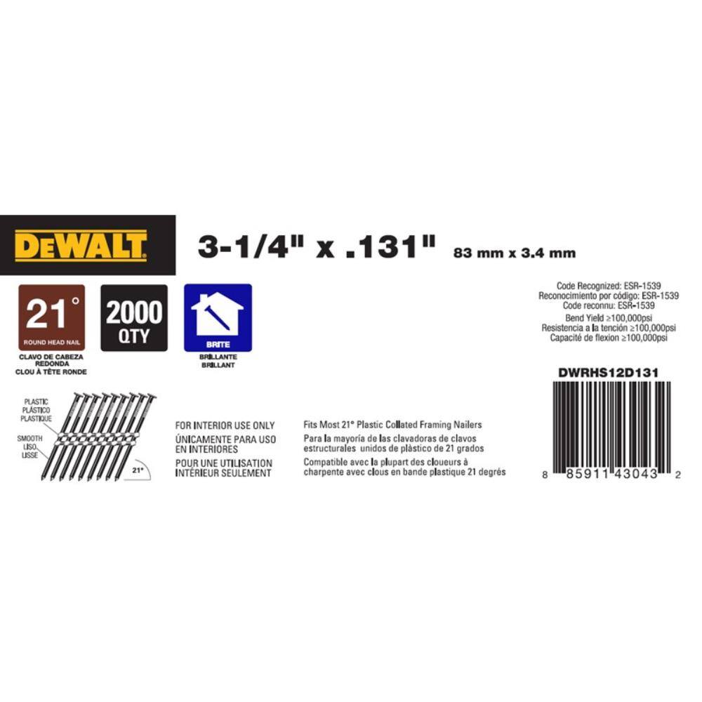 3-1/4 in. x 0.131 in. Metal Framing Nails (2000 per Box)