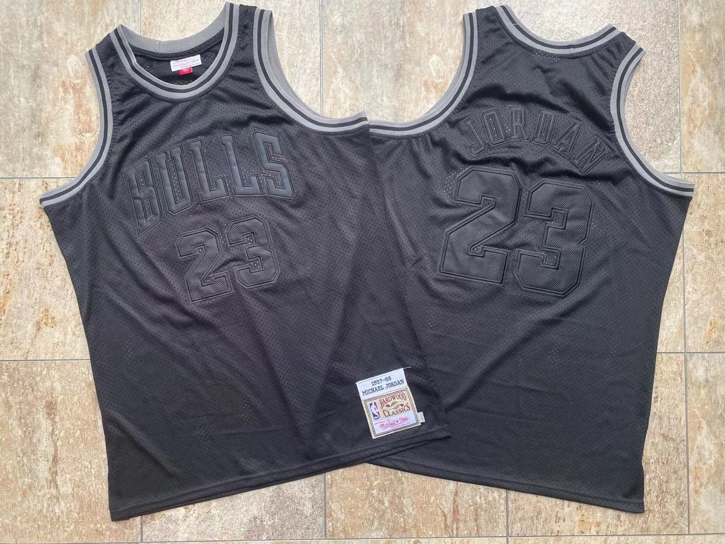 Michael Jordan Chicago Bulls Retro Embroidery Jersey - ALL Black