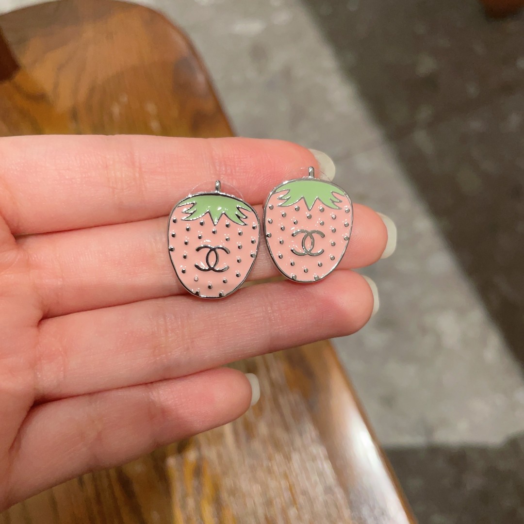 TOP CHANEL Strawberry Earrings- 3 Colors