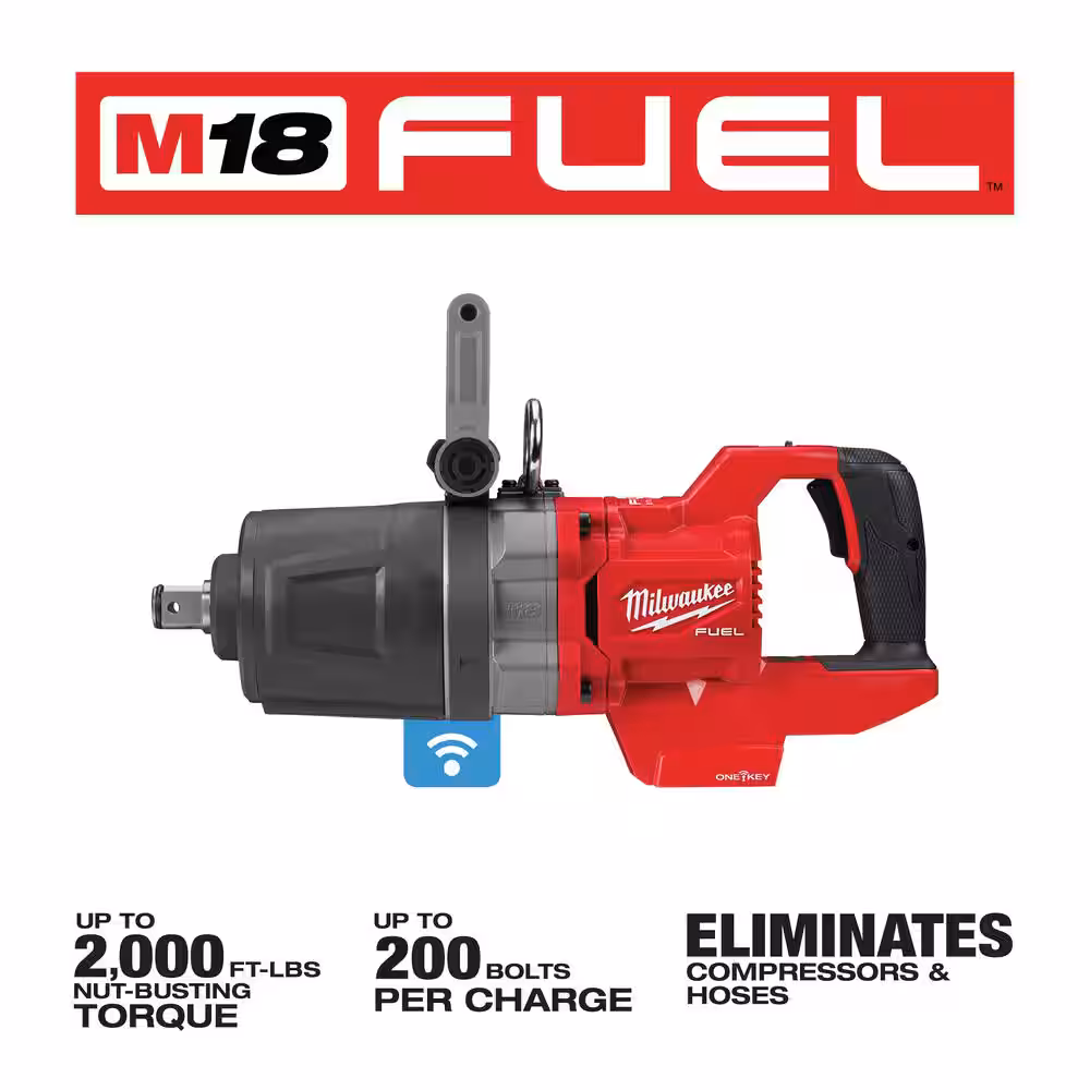 M18 FUEL 18V Lithium-Ion Brushless Cordless 1 in. Impact Wrench with D-Handle (Tool-Only)