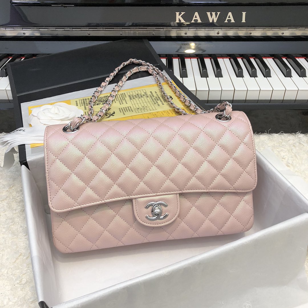 TOP CHANEL Classic Flab Bag 25cm - Pearl Pink&SHW
