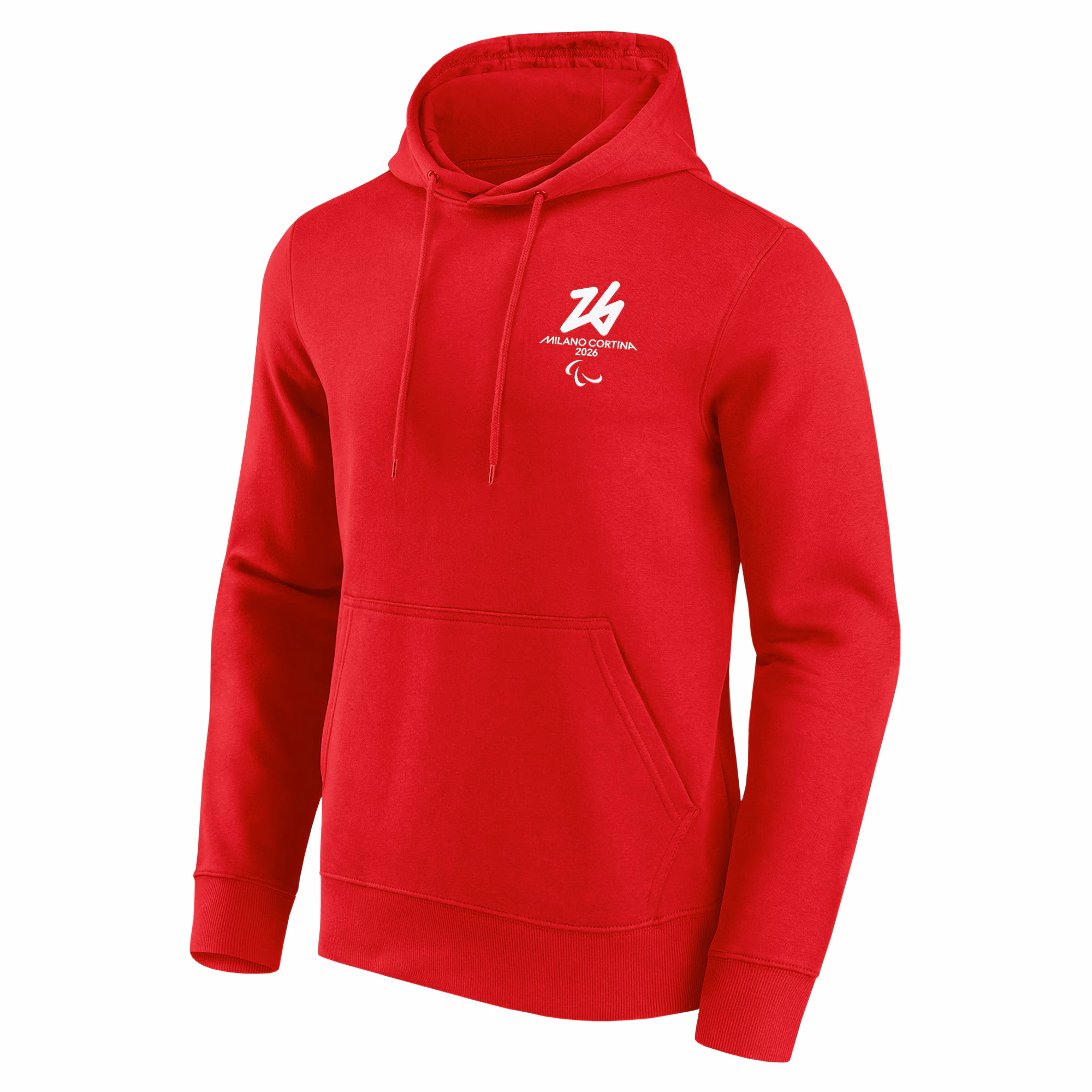 Milano Cortina 2026 Paralympics Front & Back Logo Graphic Hoodie - Red
