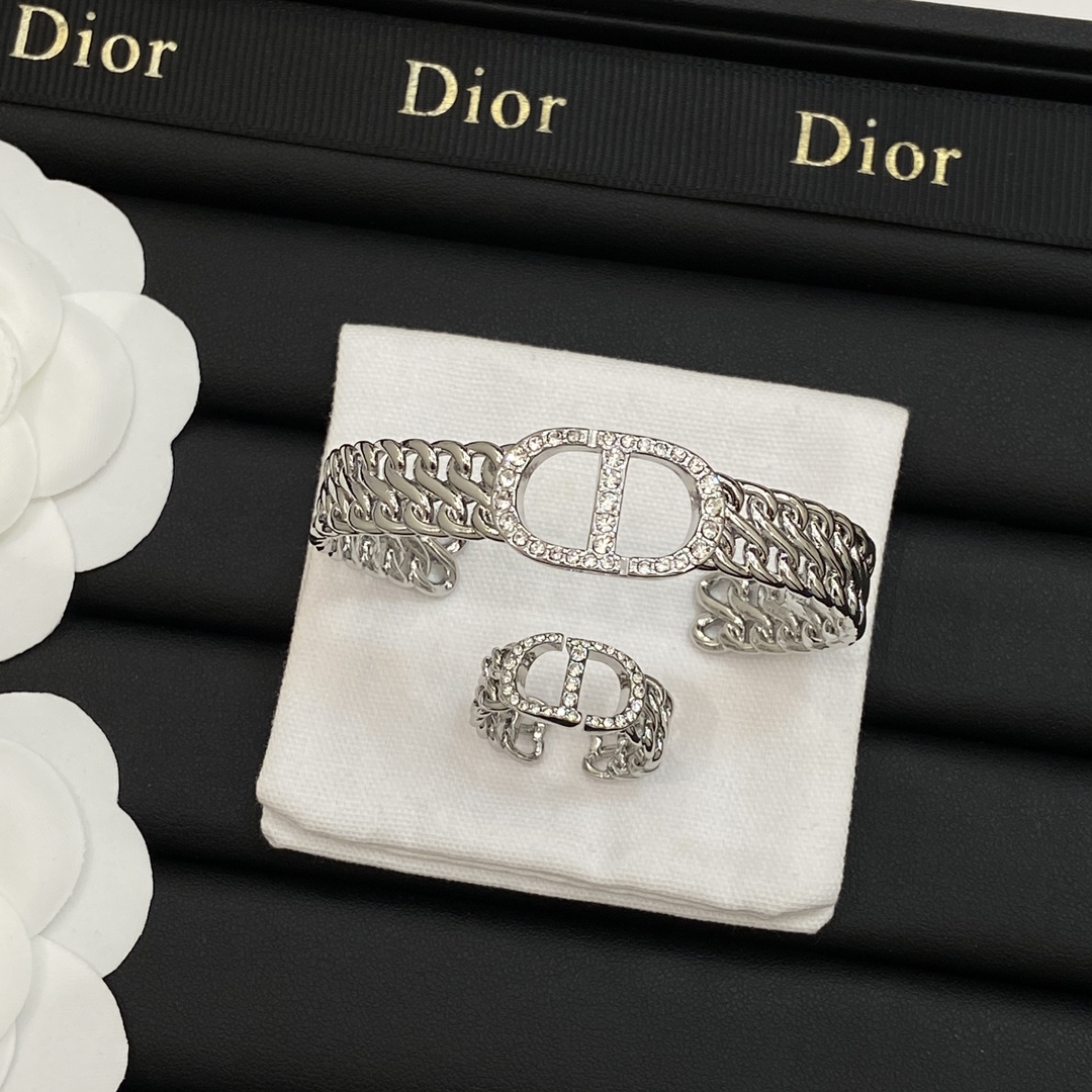 TOP Christian Dior Bracelet/Rings - Silver