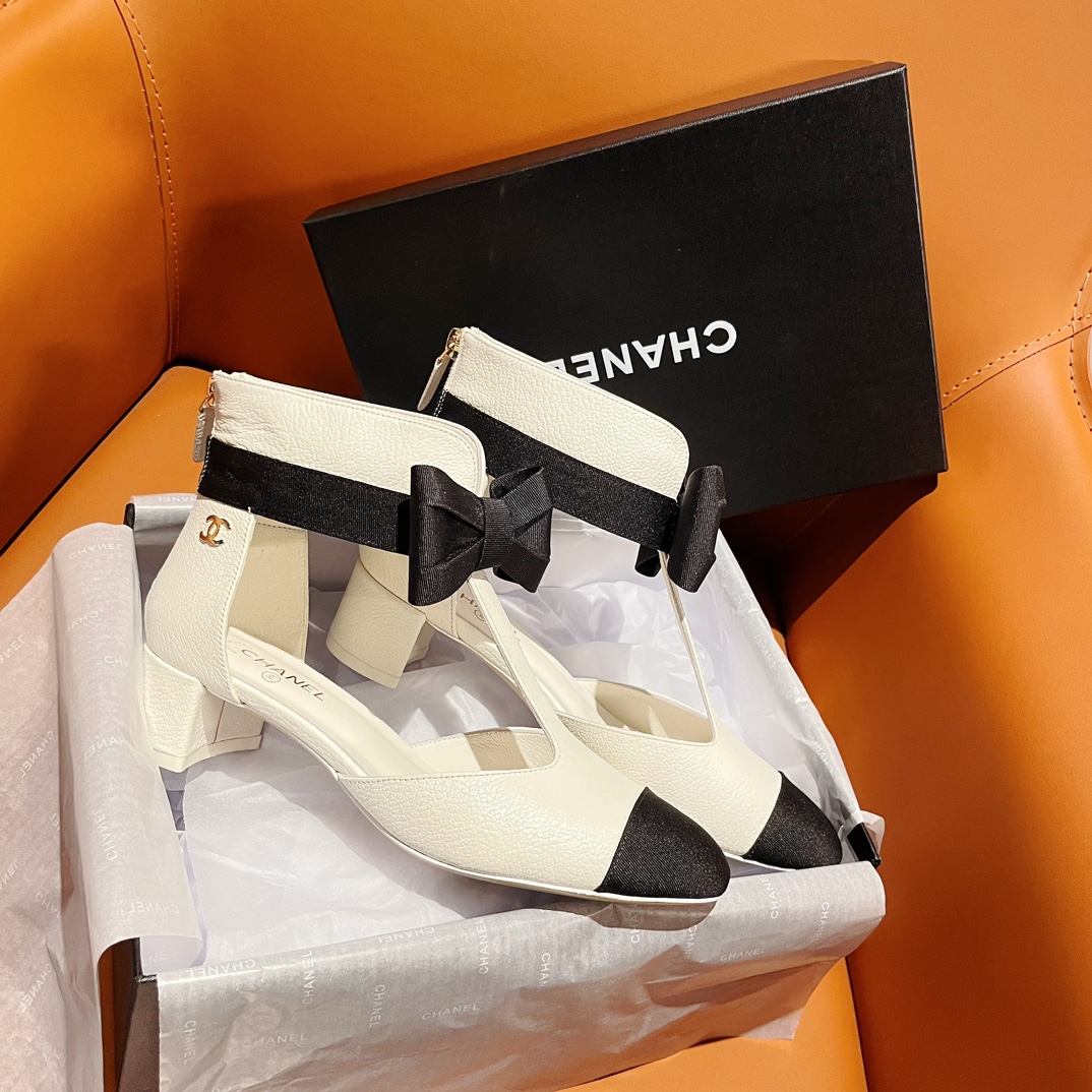 TOP CHANEL 4cm Mid Heel Platform Pumps - 4 Color