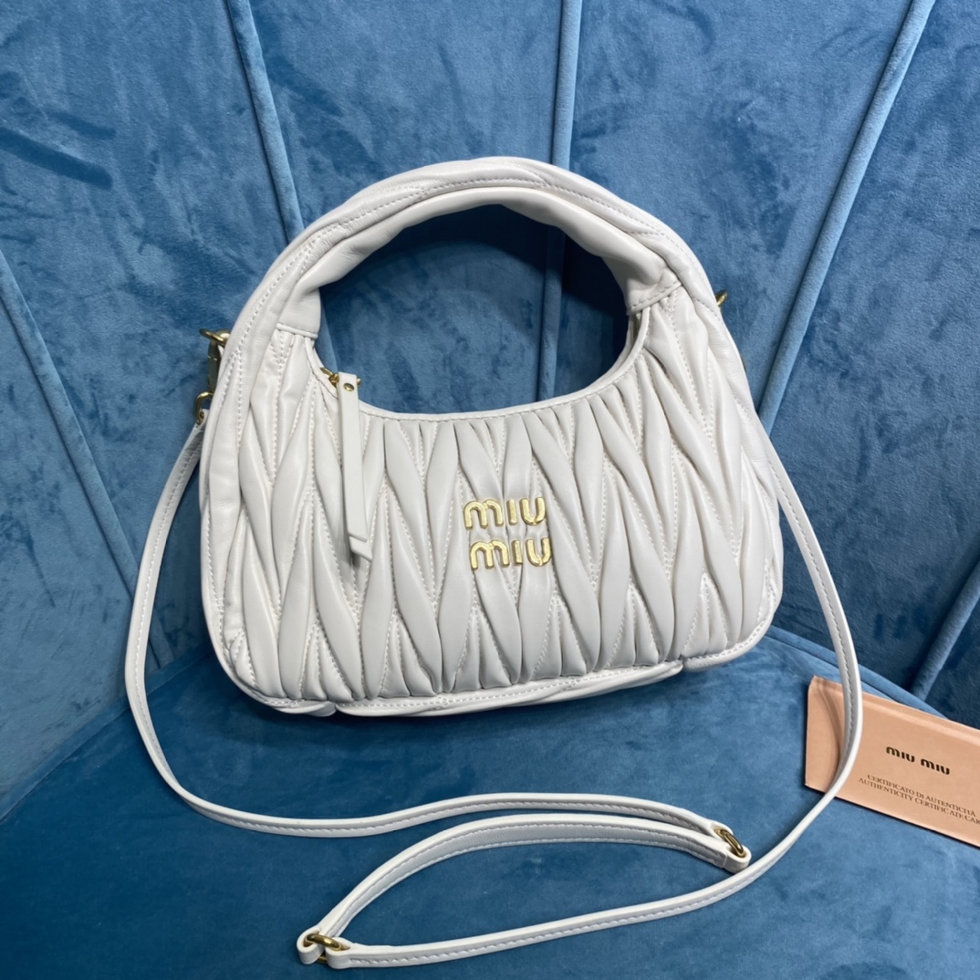 TOP Miu Miu Lambskin Miu Wander Bag 23 x 13 x 7 cm - 14 Color