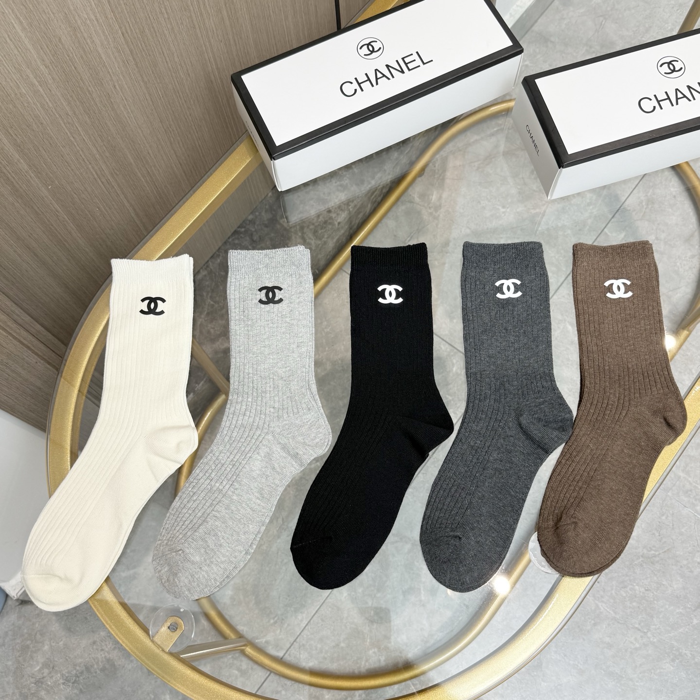 TOP CHANEL Socks - 5 Pieces as a Set