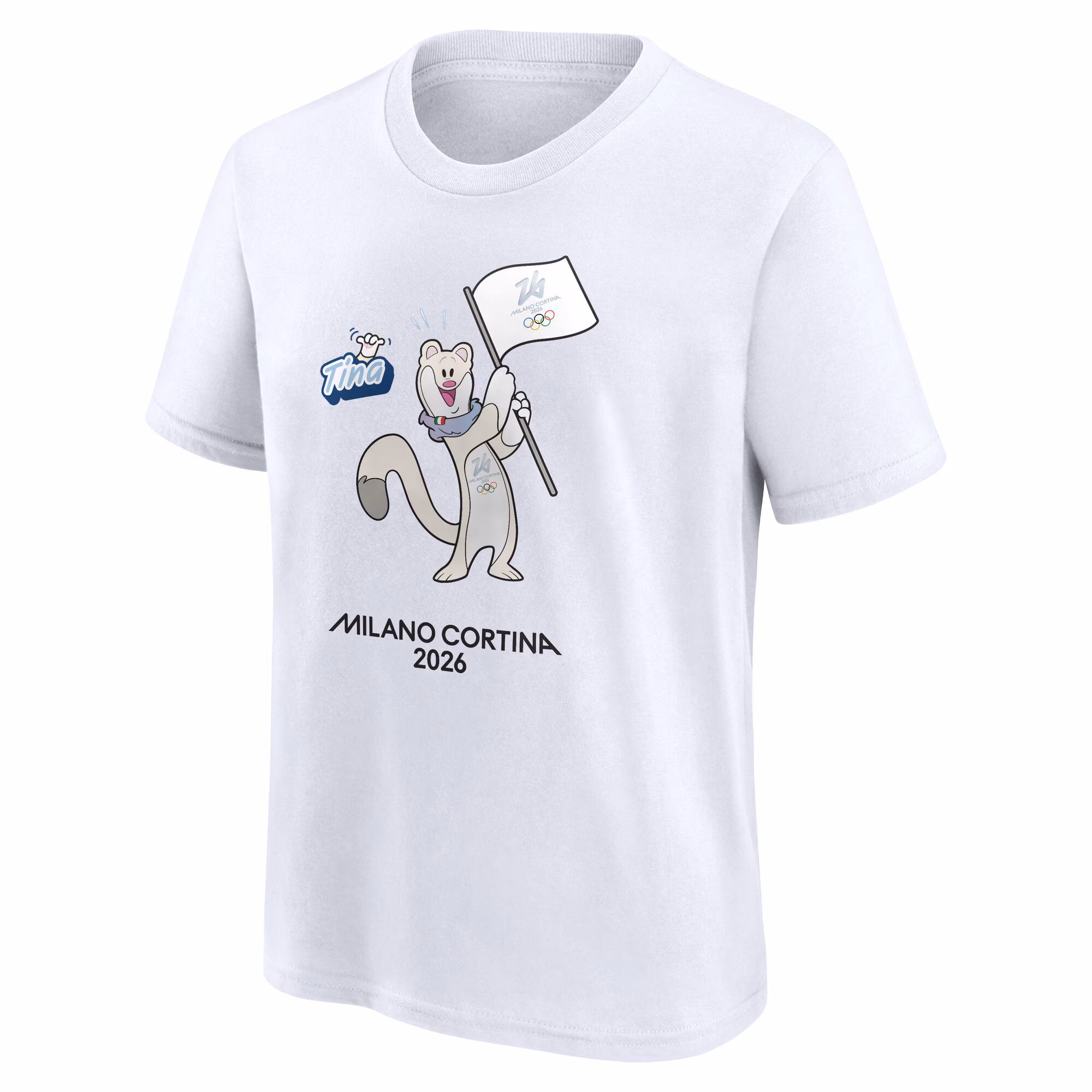 Milano Cortina 2026 Olympics Mascotte Graphic T-Shirt - White - Junior