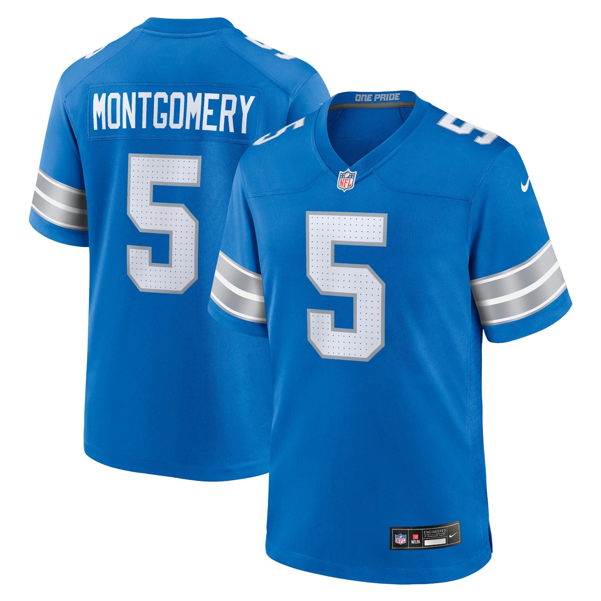 David Montgomery Detroit Lions  Game Jersey - Blue