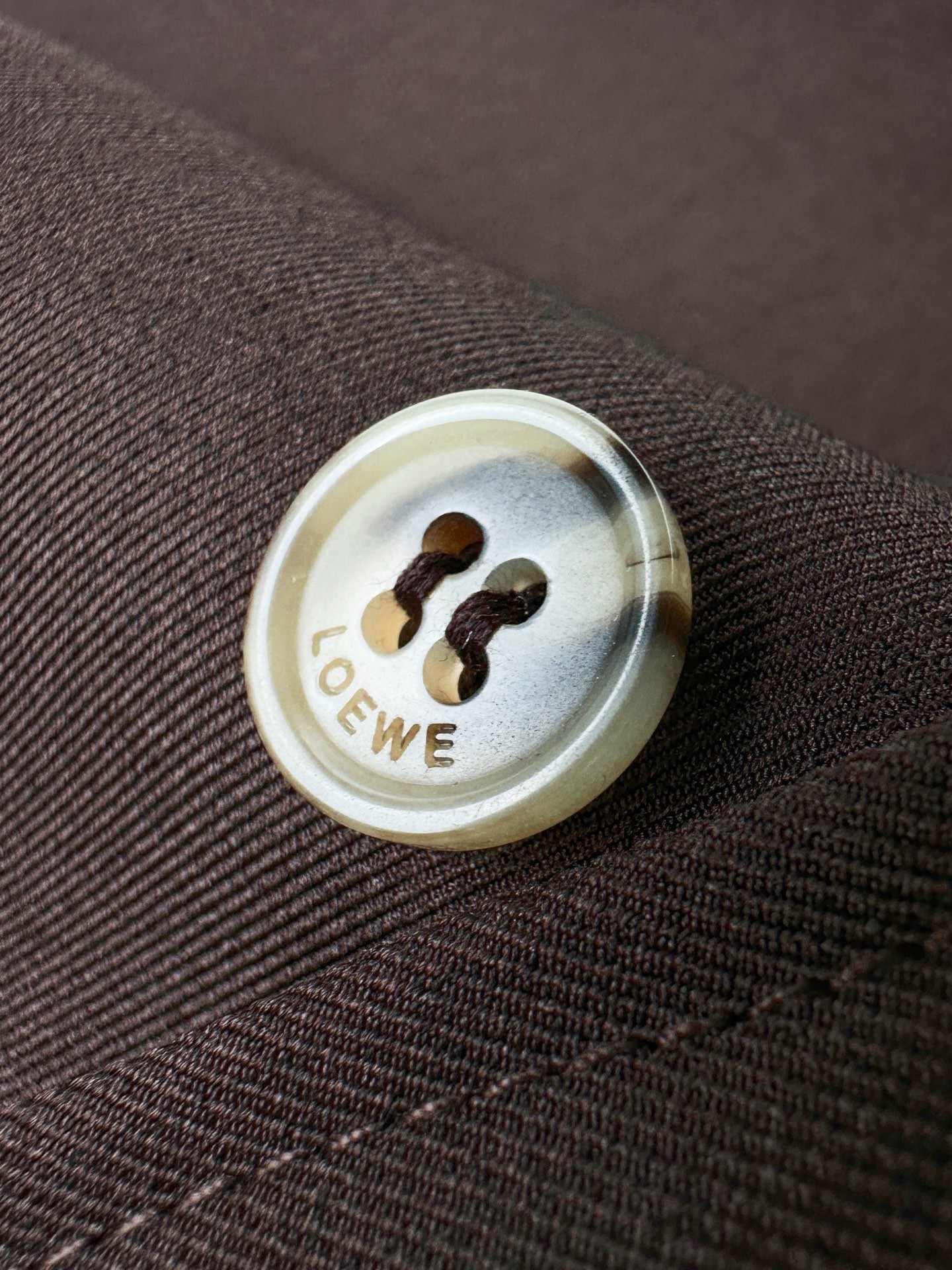 【现货】Loewe罗意威棕色华达呢长袖翻领夹克